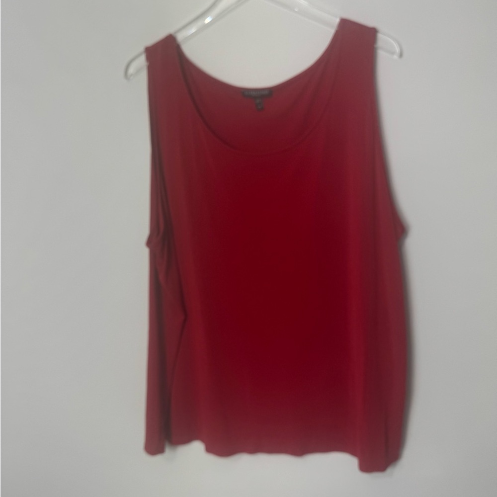 EILEEN FISHER 100% SILK RED TANK SIZE 1X 2107